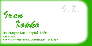 iren kopko business card