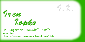 iren kopko business card